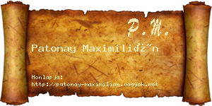 Patonay Maximilián névjegykártya